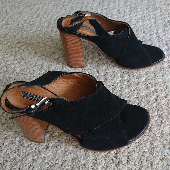 Alberto Fermani Black suede Leather Heels size 37 - Picture 1 of 15